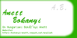 anett bokanyi business card